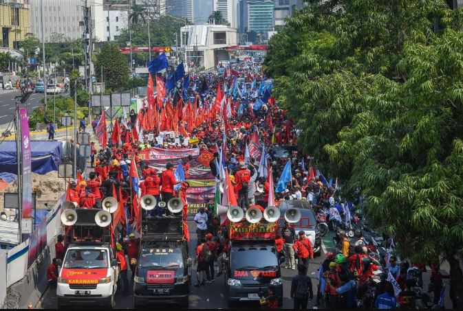 Demo Buruh di Jakarta